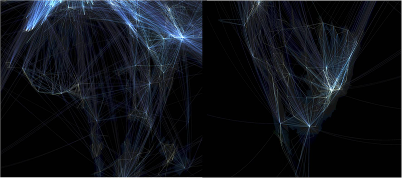 Illustration for article titled Todas las rutas de vuelo del mundo, en un fascinante mapa